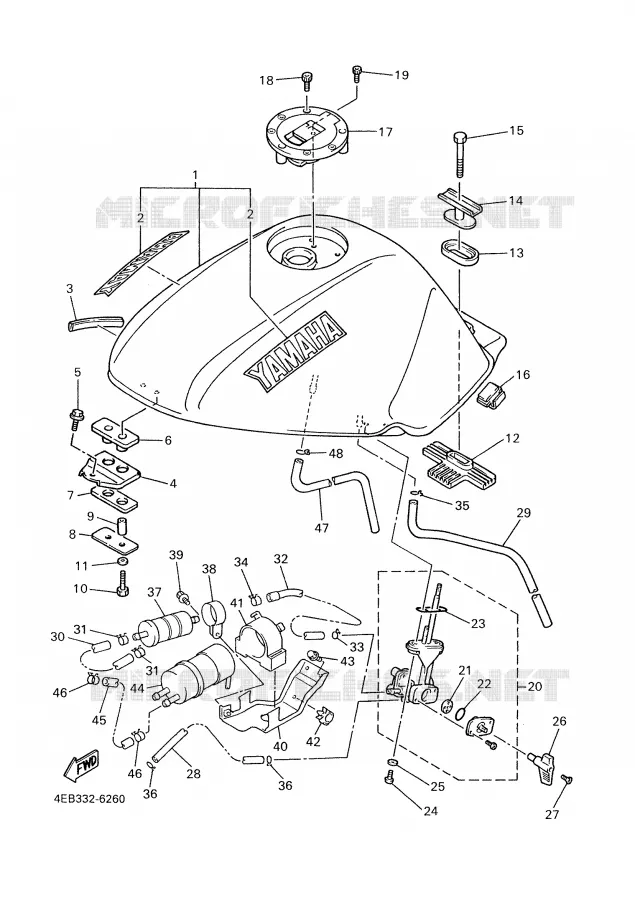 FUEL TANK Yamaha MOTO 600 2001 XJS DIVERSION  XJ600S
