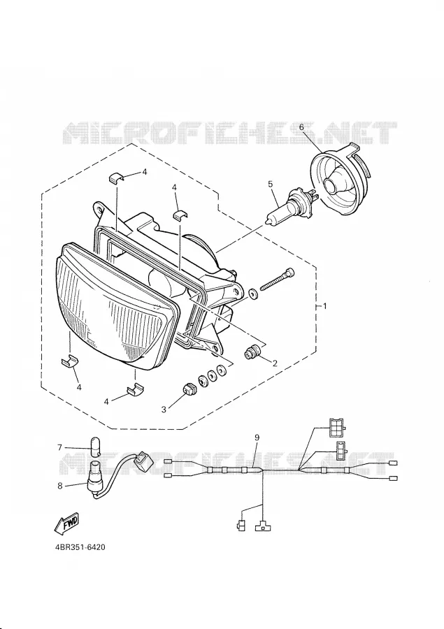 HEADLIGHT Yamaha MOTO 600 2001 XJS DIVERSION  XJ600S