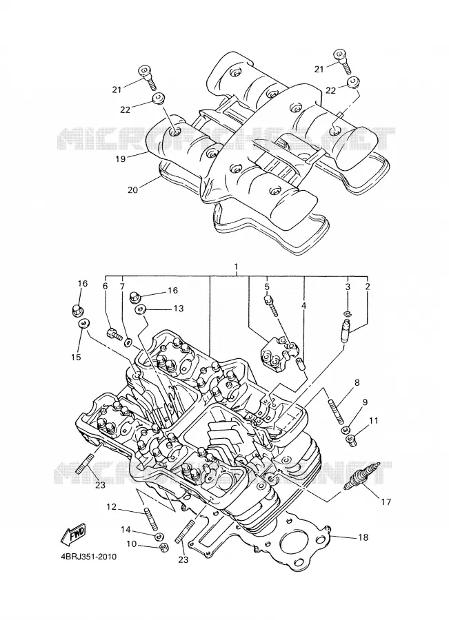 CYLINDER HEAD  Yamaha MOTO 600 2002 XJS DIVERSION  XJ600S