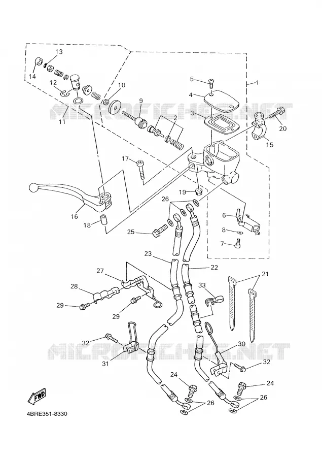 FRONT MASTER CYLINDER Yamaha MOTO 600 2002 XJS DIVERSION  XJ600S