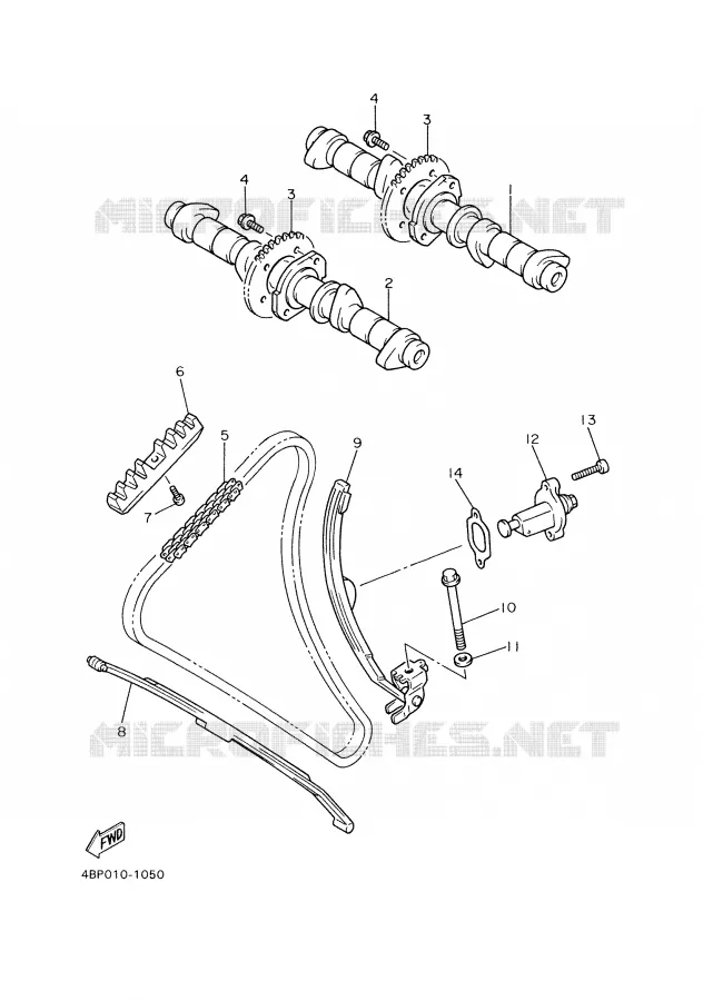 CAMSHAFT / TIMING CHAIN Yamaha MOTO 600 2002 XJS DIVERSION  XJ600S