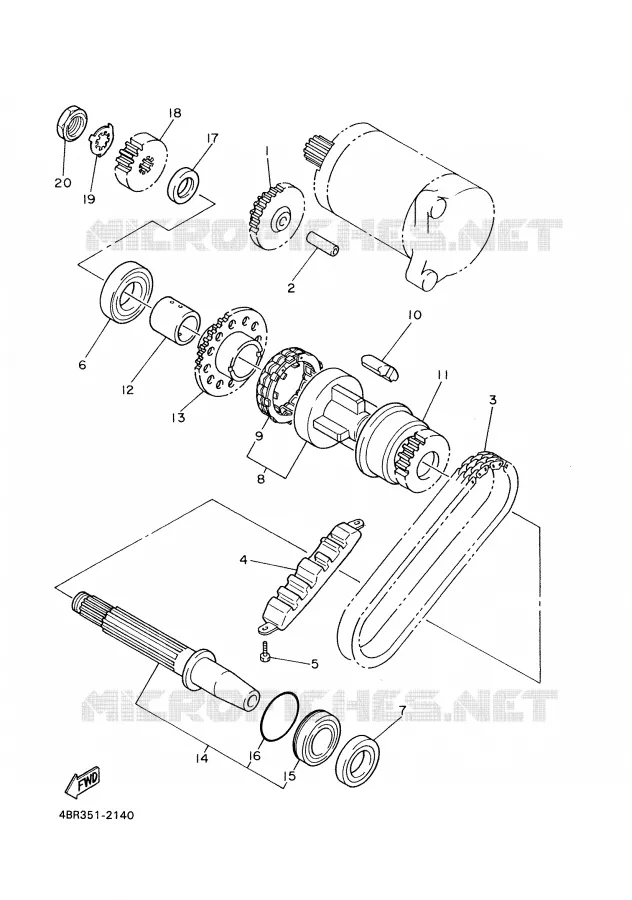 STARTER CLUTCH Yamaha MOTO 600 2002 XJS DIVERSION  XJ600S