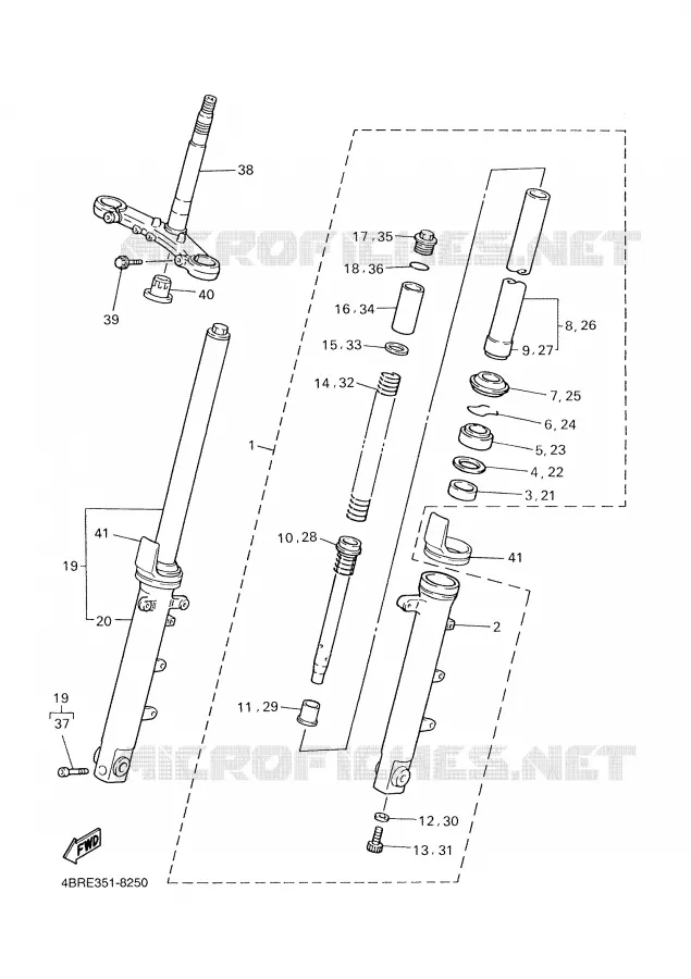 FRONT FORK Yamaha MOTO 600 2002 XJS DIVERSION  XJ600S