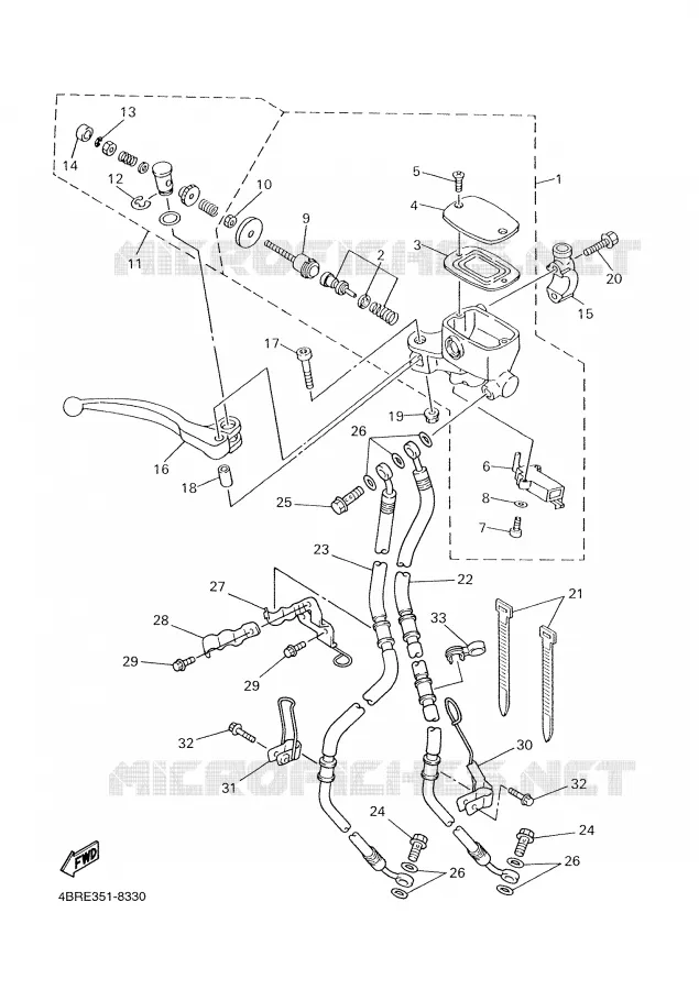 FRONT MASTER CYLINDER Yamaha MOTO 600 2002 XJS DIVERSION  XJ600S