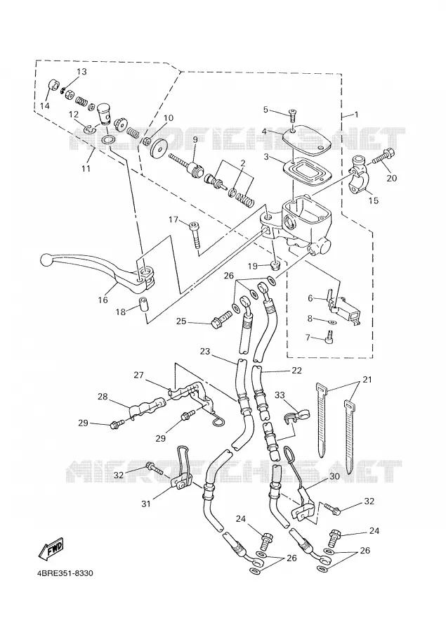 FRONT MASTER CYLINDER Yamaha MOTO 600 2002 XJS DIVERSION  XJ600S