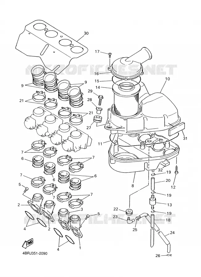 INTAKE Yamaha MOTO 600 2002 XJS DIVERSION  XJ600S