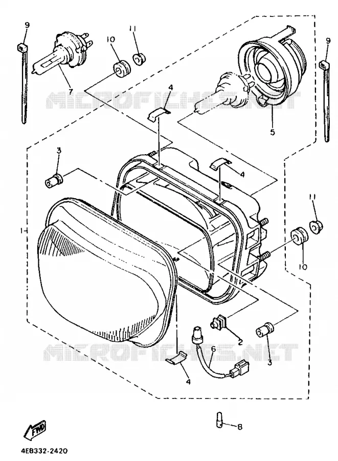 HEADLIGHT Yamaha MOTO 600 1992 XJS DIVERSION  XJ600S (37KW)