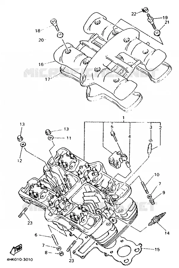 CYLINDER HEAD  Yamaha MOTO 600 1995 XJS DIVERSION  XJ600S (37KW)