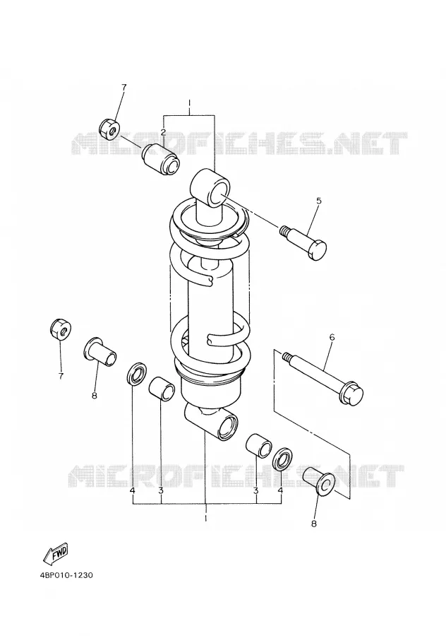 REAR SHOCK ABSORBER Yamaha MOTO 600 1997 XJS DIVERSION  XJ600S