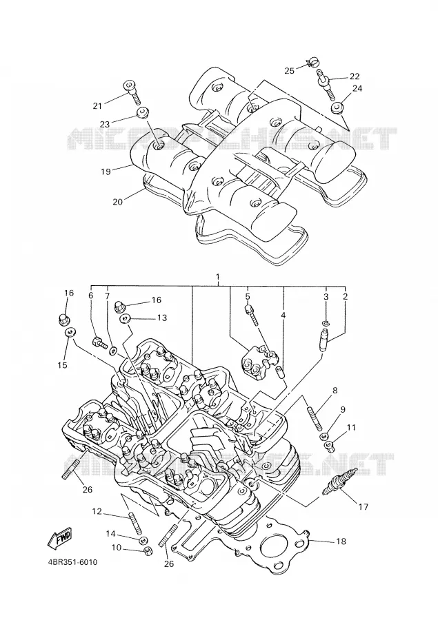 CYLINDER HEAD  Yamaha MOTO 600 1997 XJS DIVERSION  XJ600S