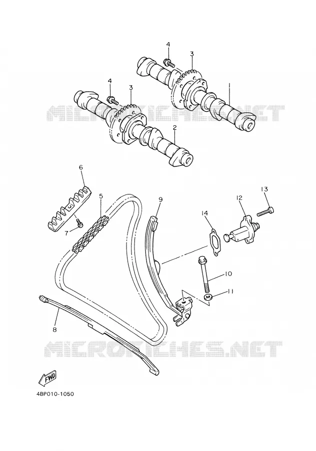 CAMSHAFT / TIMING CHAIN Yamaha MOTO 600 1997 XJS DIVERSION  XJ600S