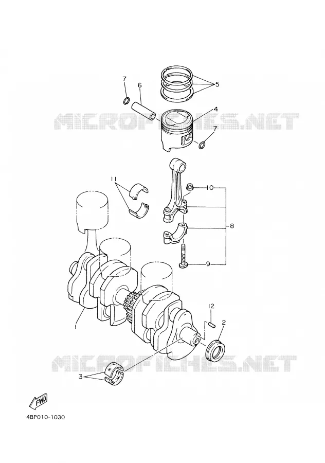 CRANKSHAFT / PISTON Yamaha MOTO 600 1997 XJS DIVERSION  XJ600S