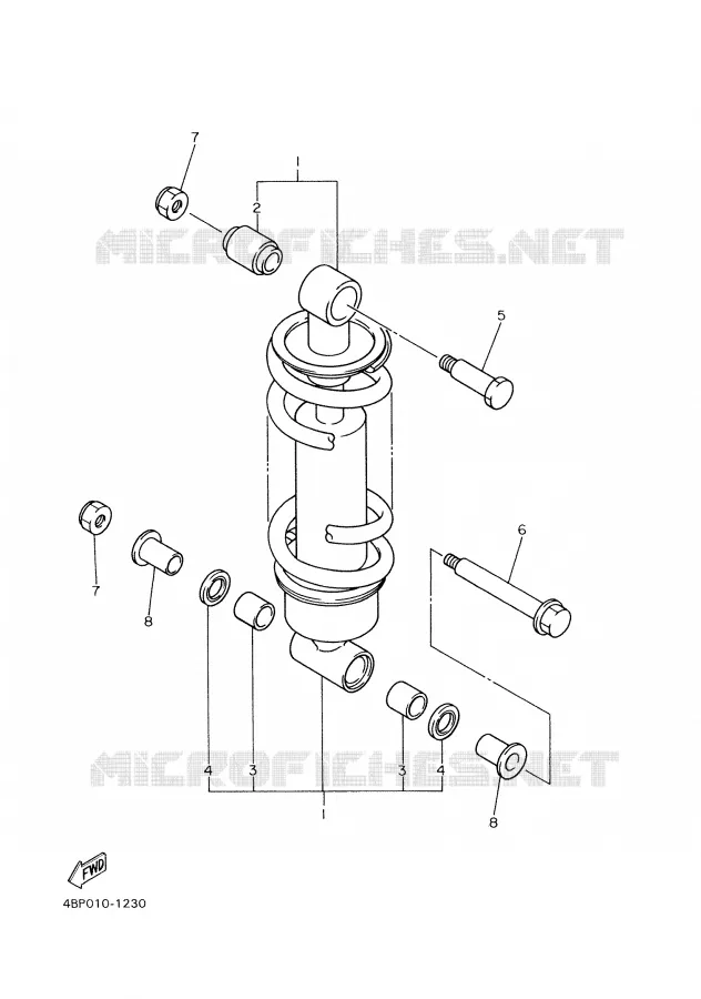 REAR SHOCK ABSORBER Yamaha MOTO 600 1997 XJS DIVERSION  XJ600S