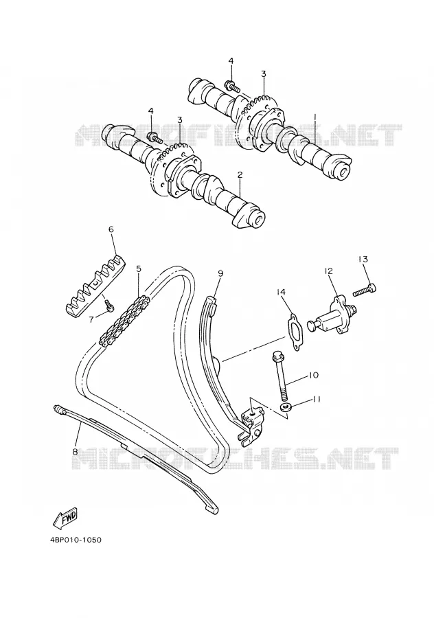 CAMSHAFT / TIMING CHAIN Yamaha MOTO 600 1997 XJS DIVERSION  XJ600S