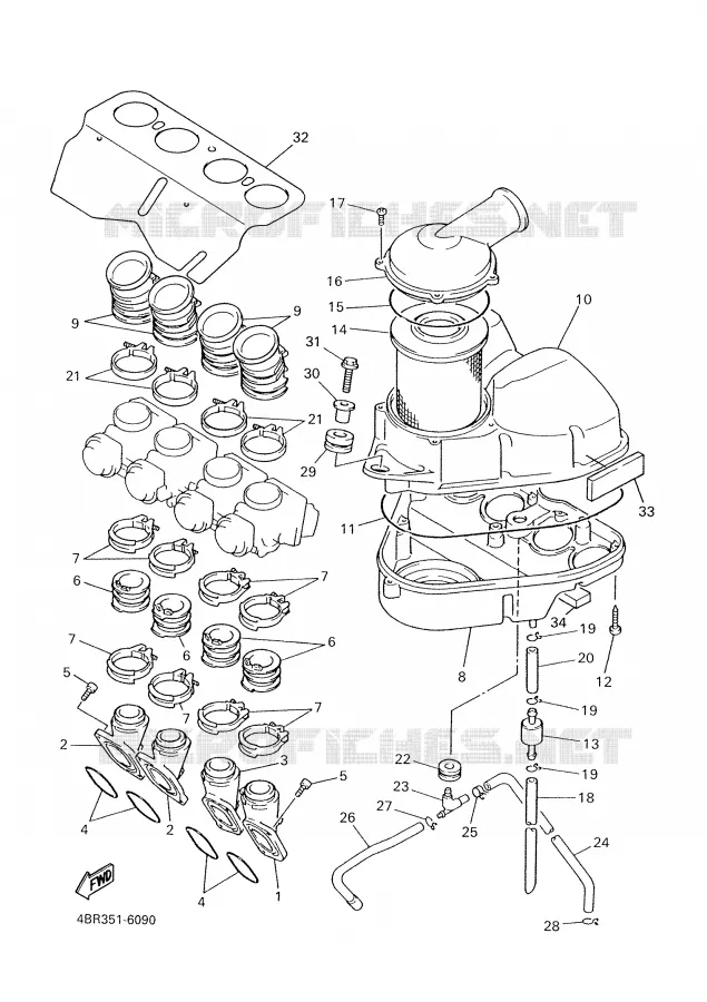 INTAKE Yamaha MOTO 600 1997 XJS DIVERSION  XJ600S