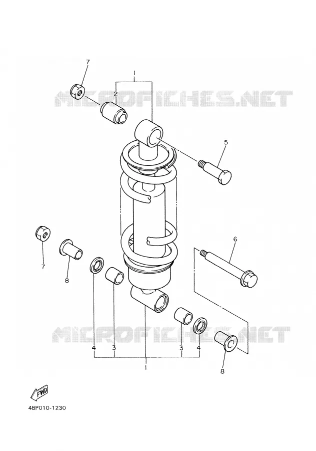 REAR SHOCK ABSORBER Yamaha MOTO 600 1997 XJS DIVERSION  XJ600S