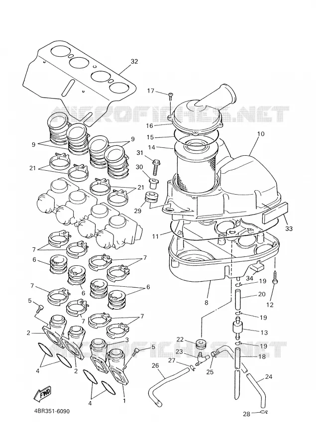 INTAKE Yamaha MOTO 600 1997 XJS DIVERSION  XJ600S