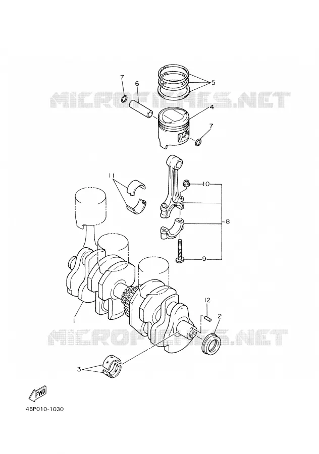 CRANKSHAFT / PISTON Yamaha MOTO 600 1997 XJS DIVERSION  XJ600S