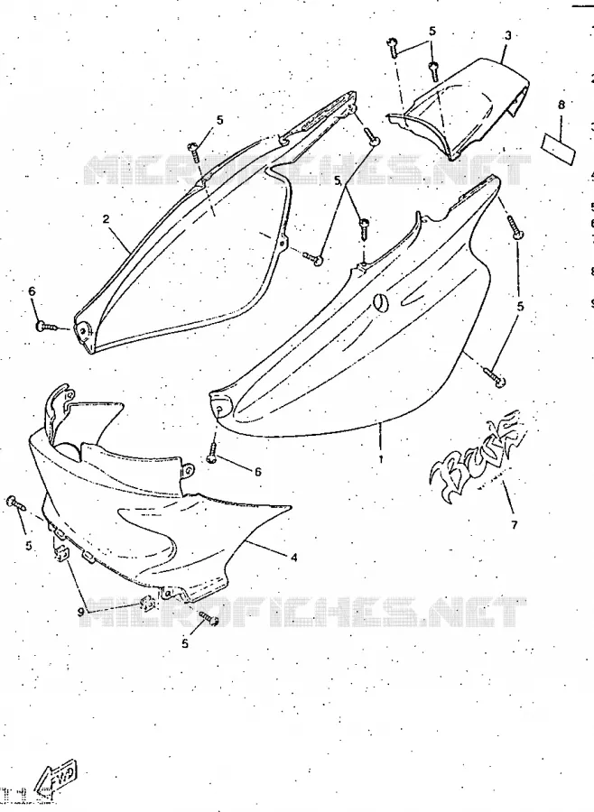 SIDE COVER Yamaha SCOOTER 50 1997 BOOSTER  CW50RS