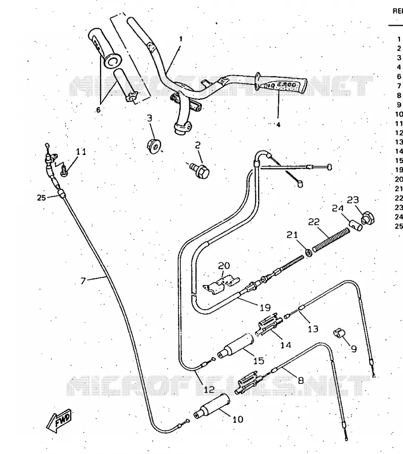 HANDLEBAR & CABLES Yamaha SCOOTER 50 1997 BOOSTER  CW50RS
