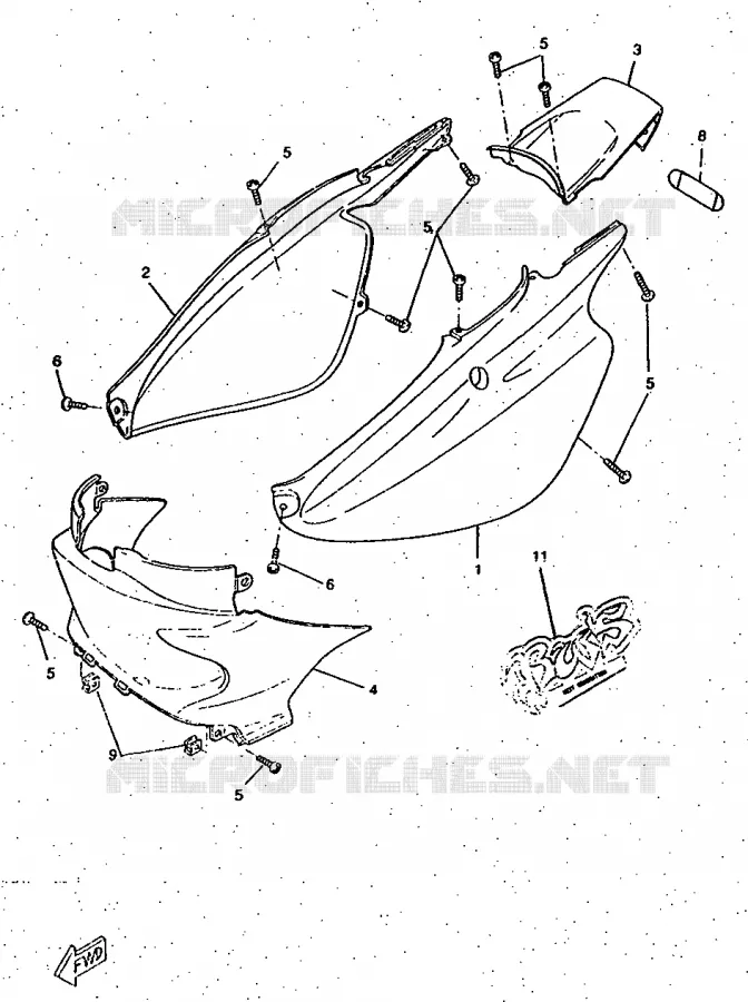SIDE COVER Yamaha SCOOTER 50 1997 BOOSTER  CW50RS
