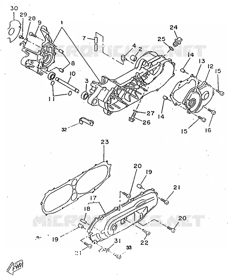 CRANKCASE Yamaha SCOOTER 50 1998 BOOSTER  CW50RS