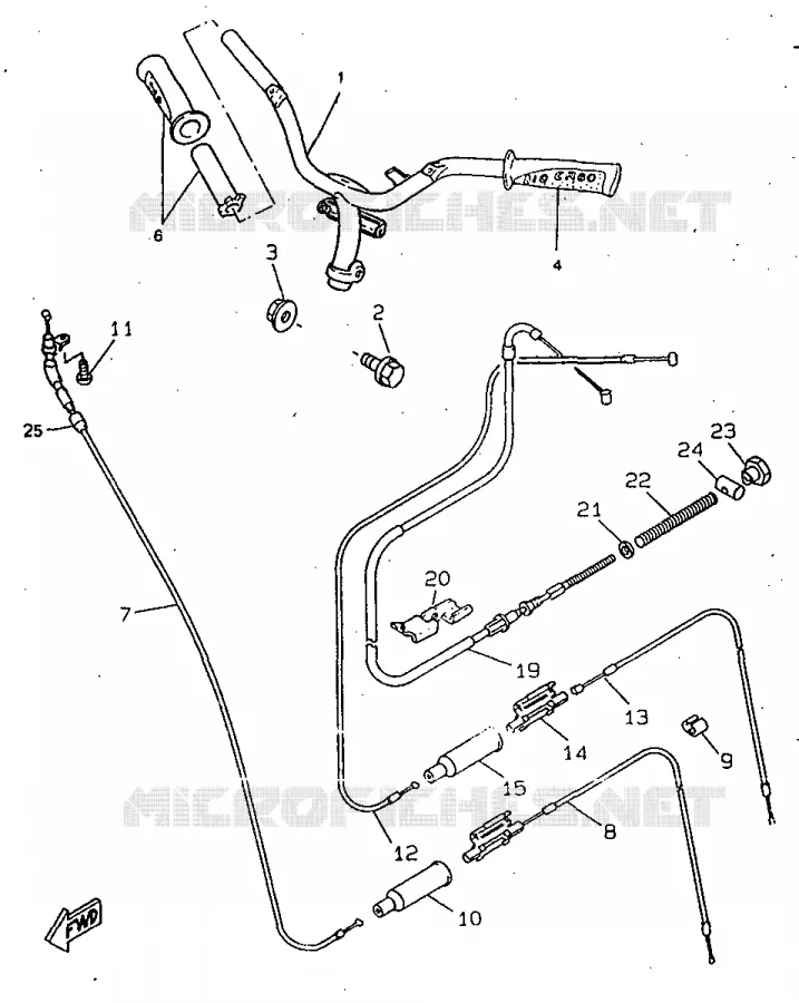 HANDLEBAR & CABLES Yamaha SCOOTER 50 1998 BOOSTER  CW50RS