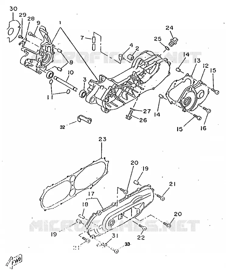 CRANKCASE Yamaha SCOOTER 50 1998 BOOSTER  CW50RS