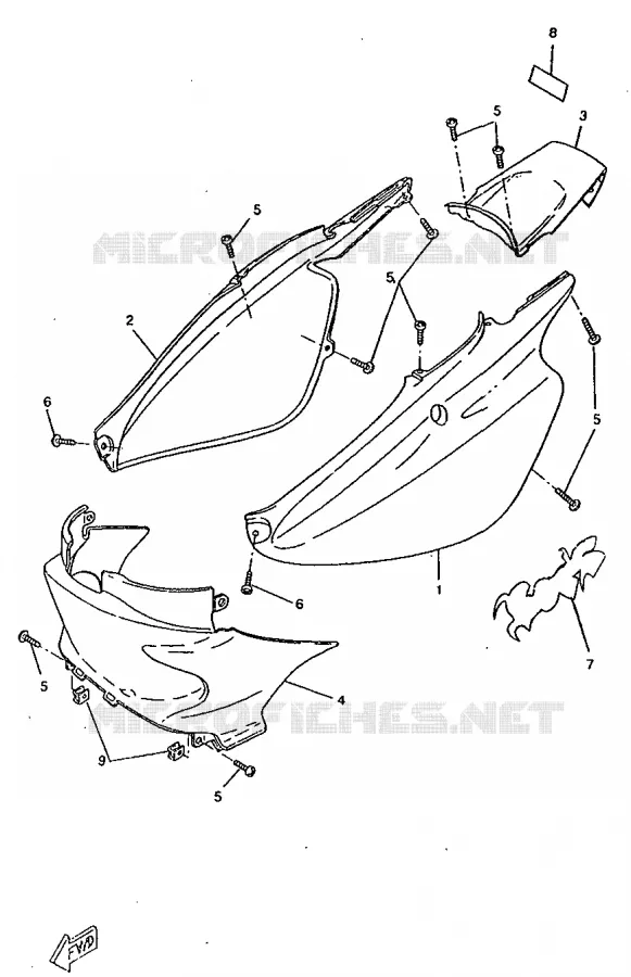 SIDE COVER Yamaha SCOOTER 50 1998 BOOSTER  CW50RS