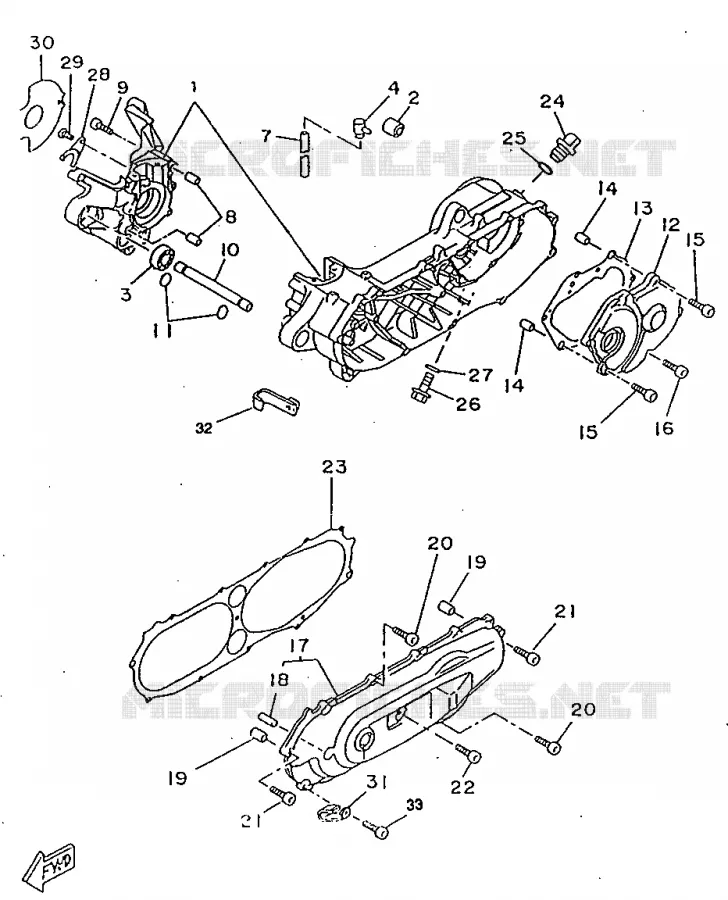 CRANKCASE Yamaha SCOOTER 50 1998 BOOSTER  CW50RS