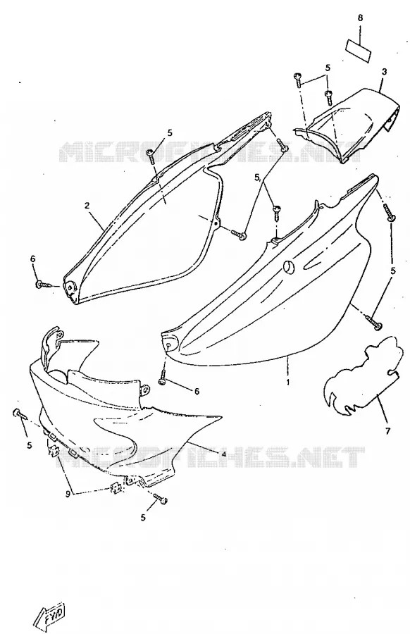 SIDE COVER Yamaha SCOOTER 50 1998 BOOSTER  CW50RS