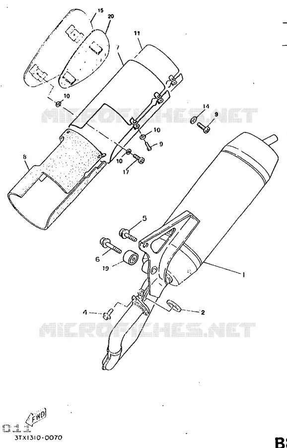 EXHAUST Yamaha SCOOTER 50 1998 BOOSTER  CW50RS