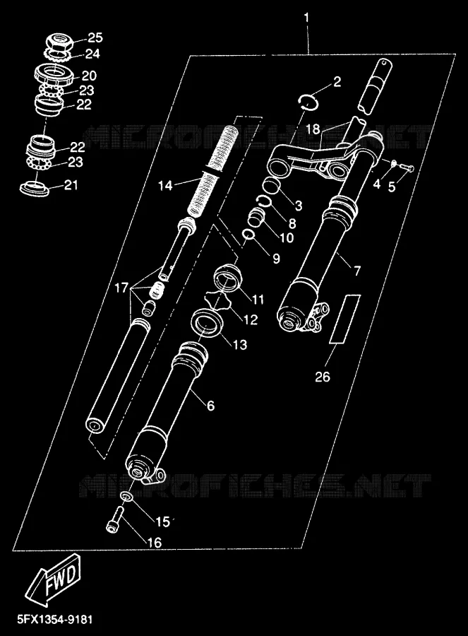 FRONT FORK Yamaha SCOOTER 50 2000 NEXT GENERATION  CW50RS