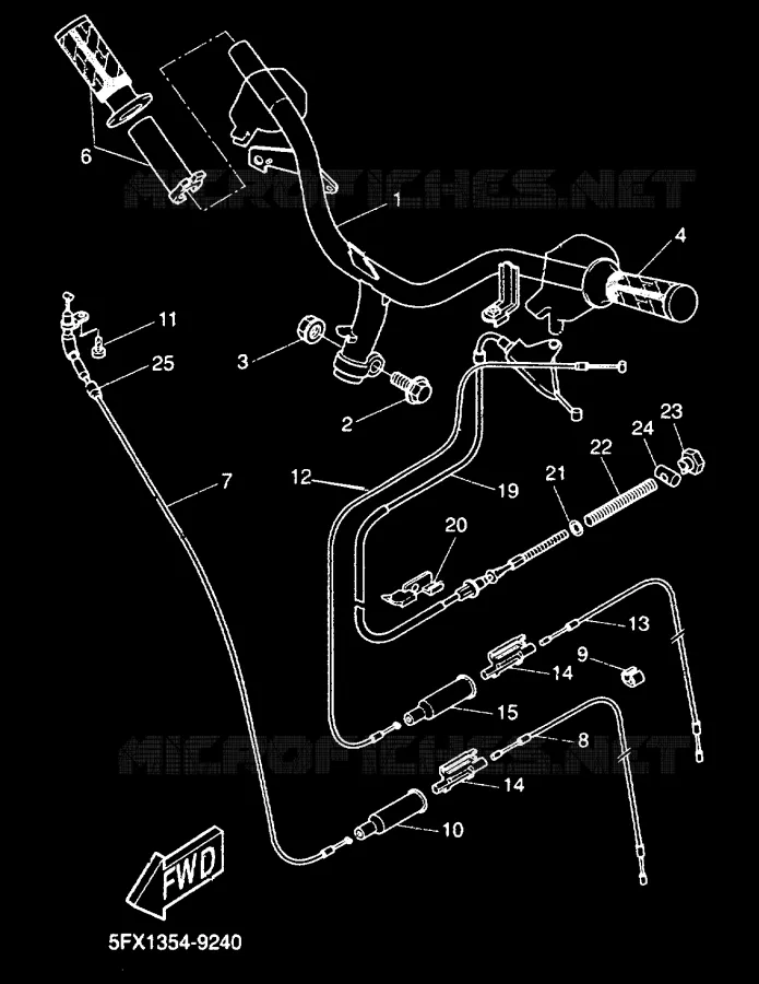 HANDLEBAR & CABLES Yamaha SCOOTER 50 2000 NEXT GENERATION  CW50RS