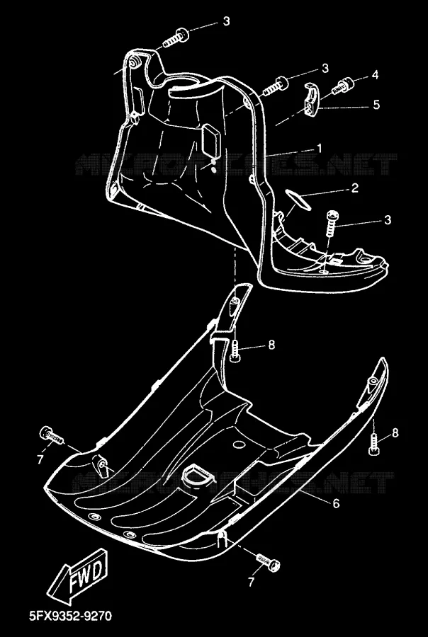LEG SHIELD Yamaha SCOOTER 50 2000 NEXT GENERATION  CW50RS