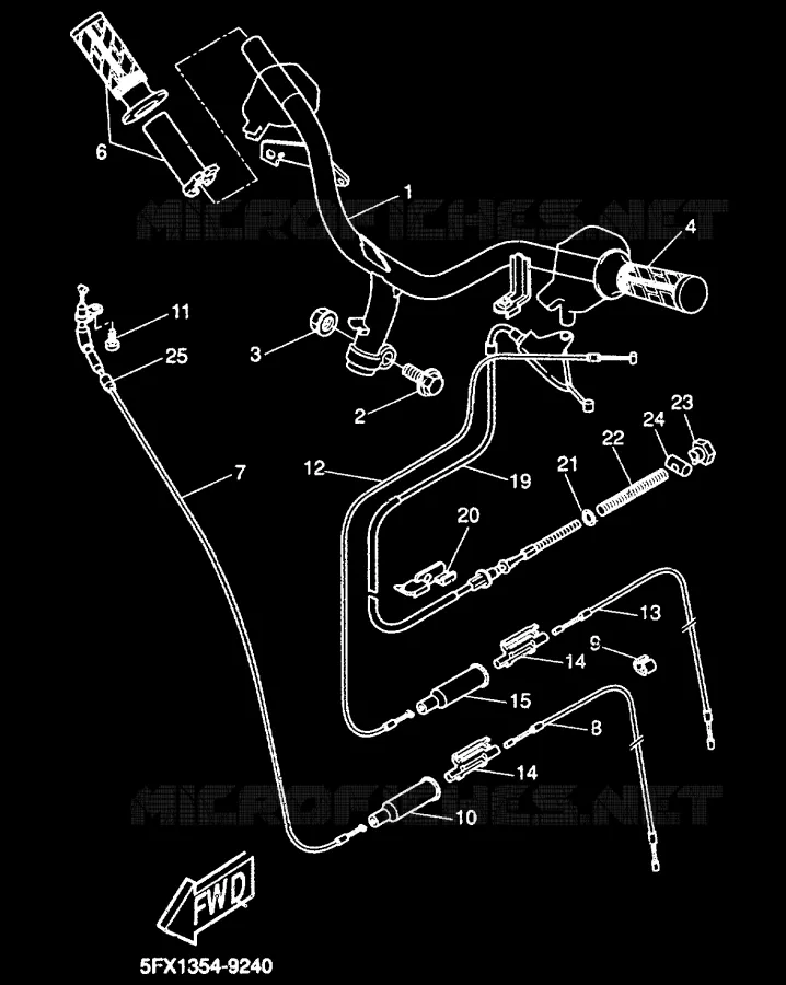 HANDLEBAR & CABLES Yamaha SCOOTER 50 2000 NEXT GENERATION  CW50RS