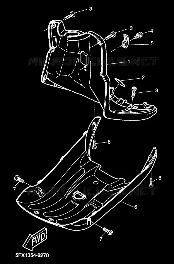 LEG SHIELD Yamaha SCOOTER 50 2000 NEXT GENERATION  CW50RS