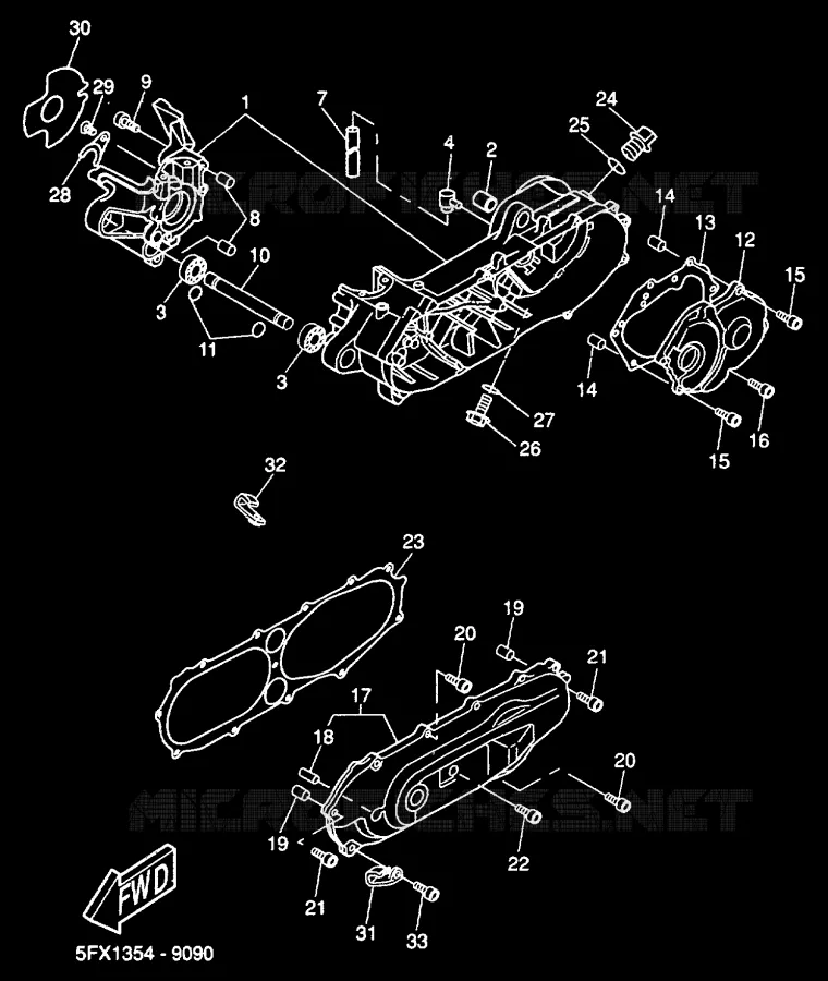 CRANKCASE Yamaha SCOOTER 50 2000 NEXT GENERATION  CW50RS