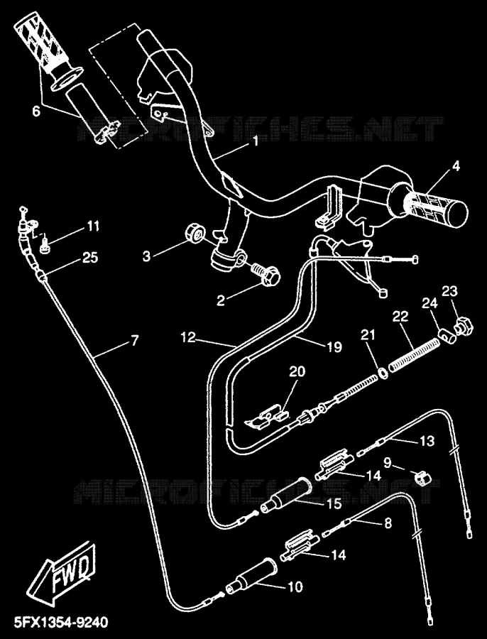 HANDLEBAR & CABLES Yamaha SCOOTER 50 2000 NEXT GENERATION  CW50RS