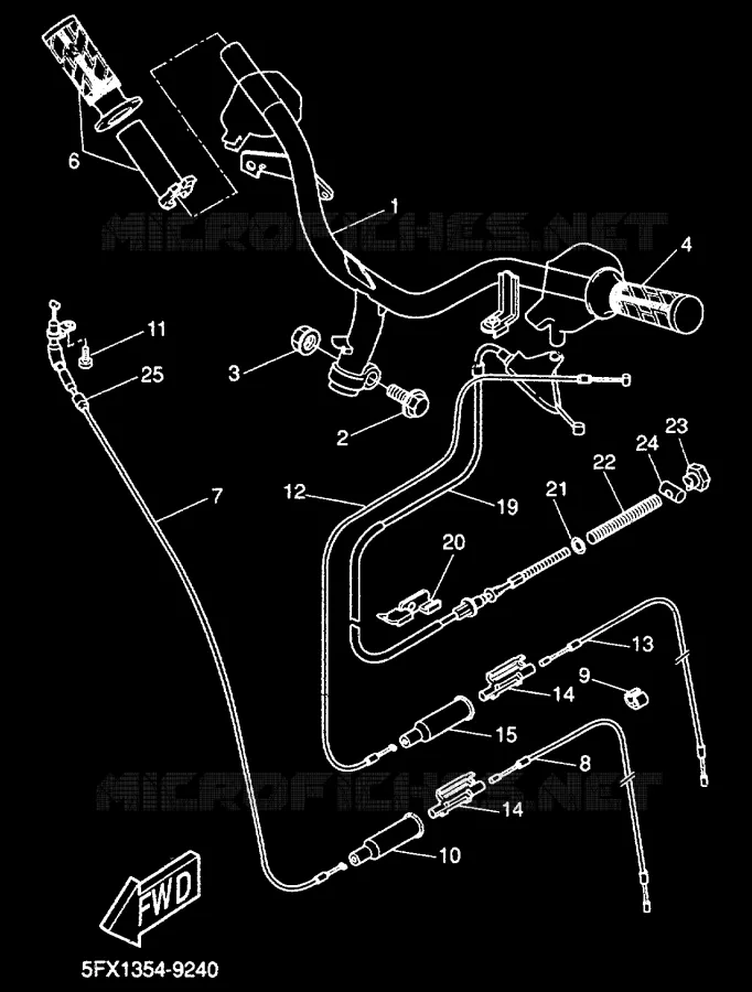 HANDLEBAR & CABLES Yamaha SCOOTER 50 2000 NEXT GENERATION  CW50RS
