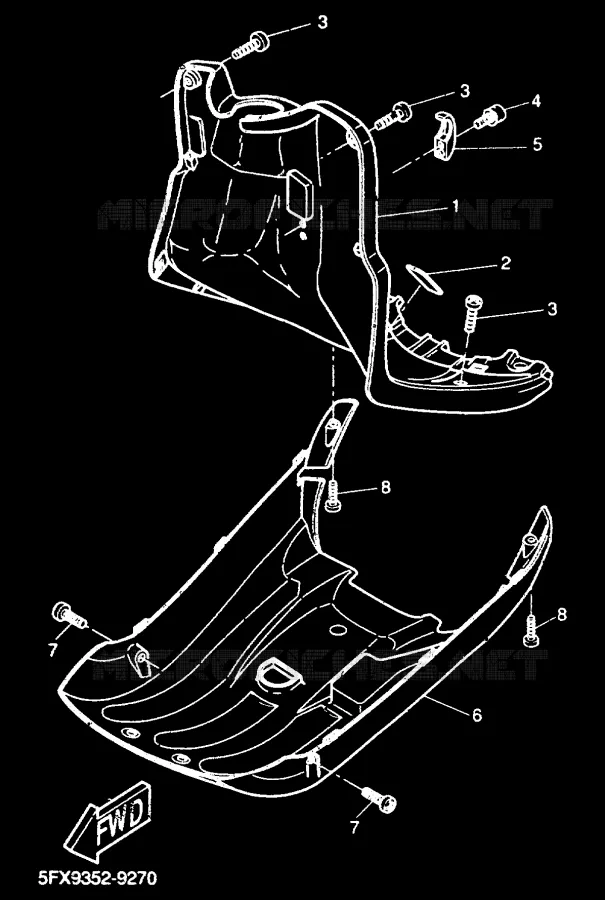 LEG SHIELD Yamaha SCOOTER 50 2000 NEXT GENERATION  CW50RS