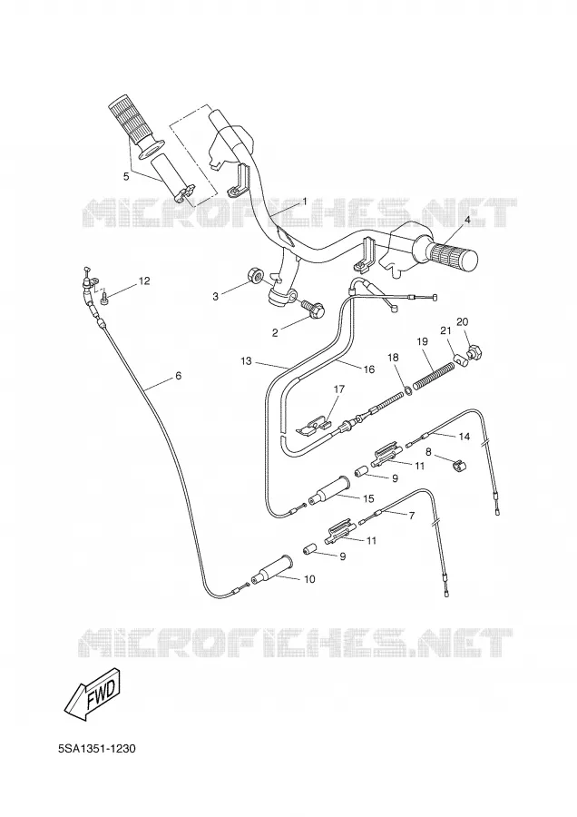 HANDLEBAR & CABLES Yamaha SCOOTER 50 2003 NEXT GENERATION  CW50RS