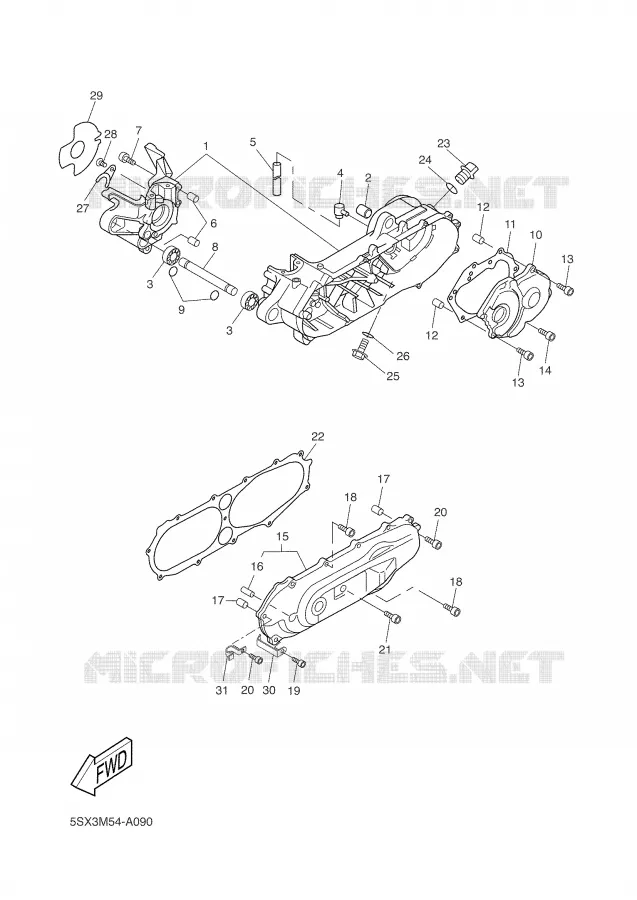 CRANKCASE Yamaha SCOOTER 50 2003 NEXT GENERATION  CW50RS