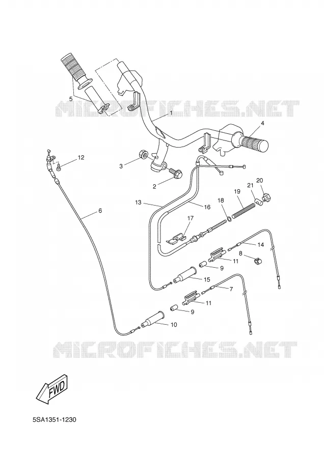 HANDLEBAR & CABLES Yamaha SCOOTER 50 2004 NEXT GENERATION  CW50RS