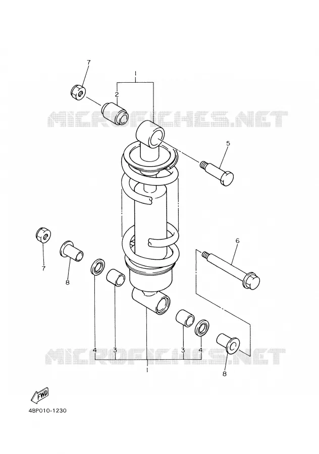 REAR SHOCK ABSORBER Yamaha MOTO 600 1997 XJS DIVERSION  XJ600S