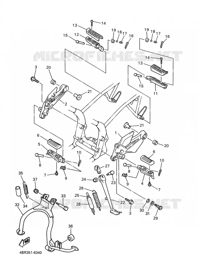 STAND / FOOTREST Yamaha MOTO 600 1997 XJS DIVERSION  XJ600S