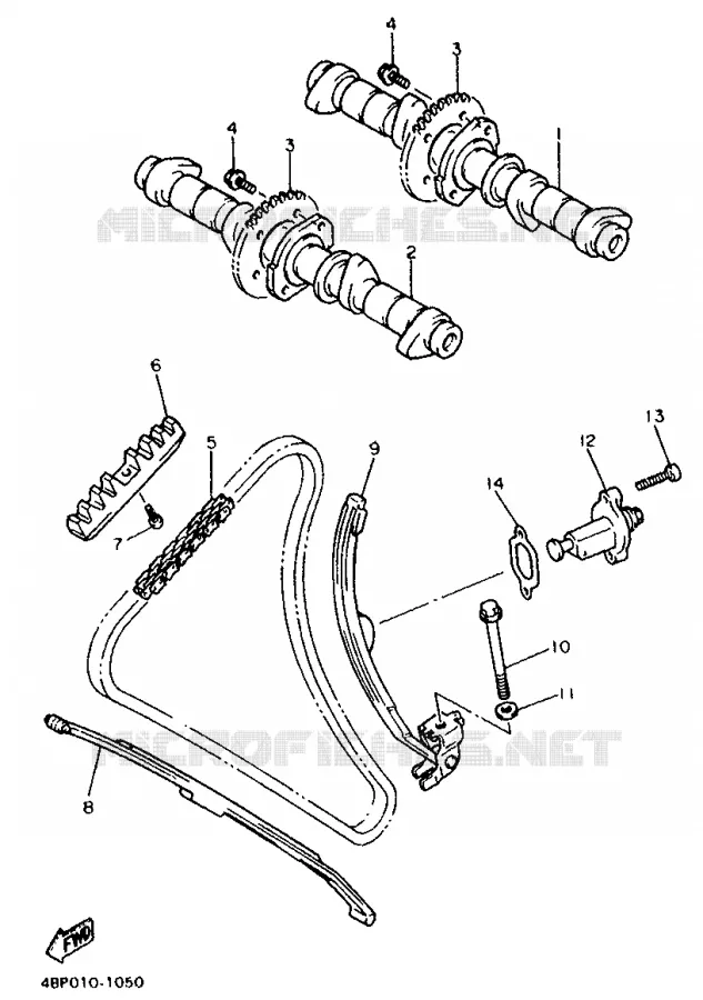 CAMSHAFT / TIMING CHAIN Yamaha MOTO 600 1992 XJS DIVERSION  XJ600SN (20.3KW