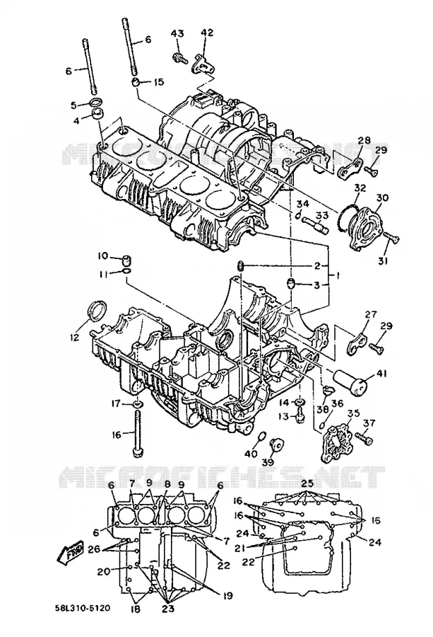 CRANKCASE Yamaha MOTO 900 1987 XJ  XJ900F