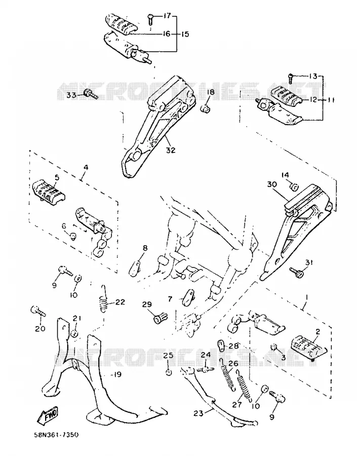 STAND / FOOTREST Yamaha MOTO 900 1987 XJ  XJ900F