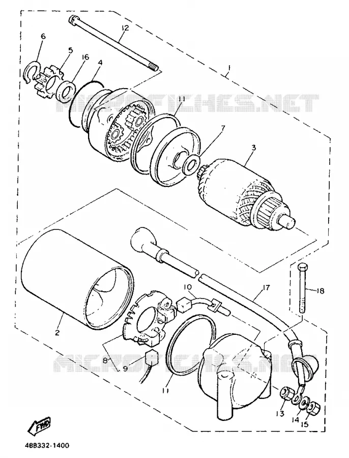 STARTER MOTOR Yamaha MOTO 900 1992 XJ  XJ900F